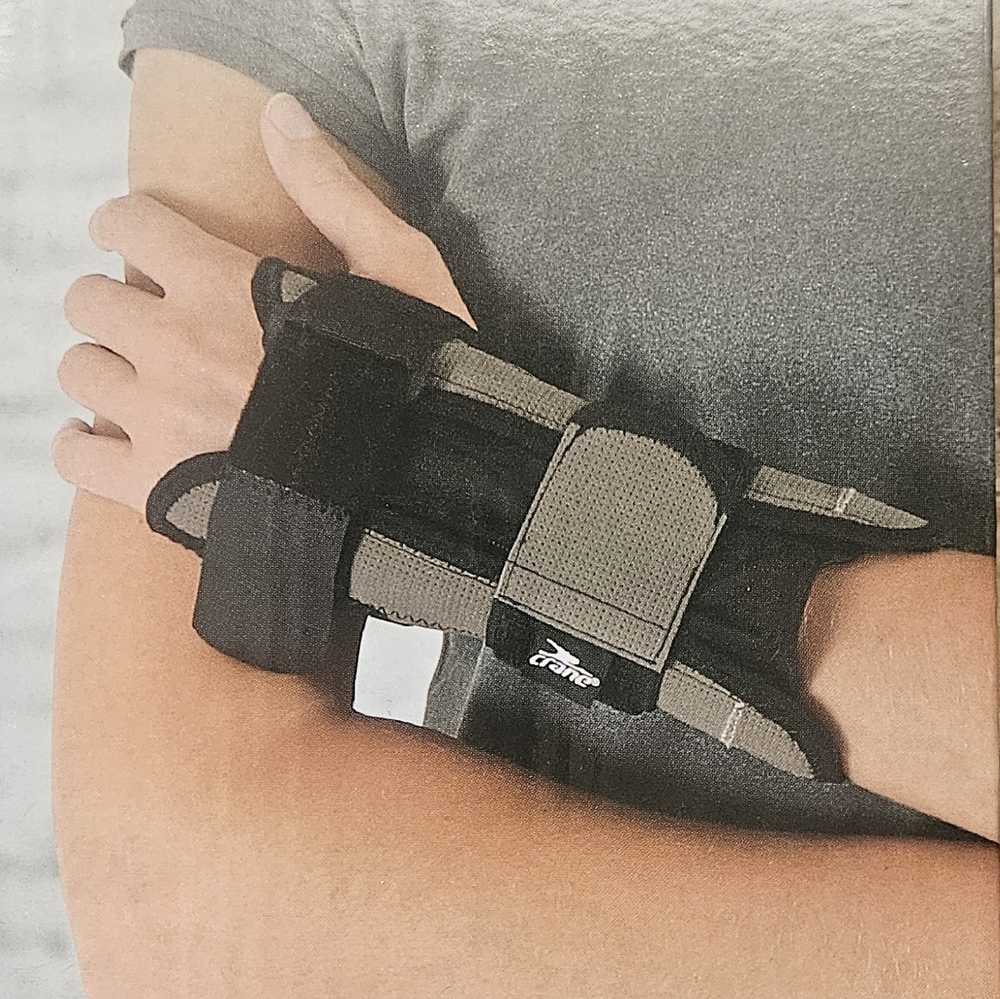 Black and Gray Wrist Support with Adjustable Straps